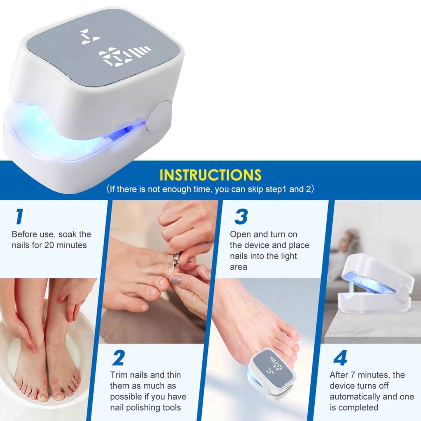 Nail Fungus Treatment Tools Fungal Nail Treatment Device Anti-Equipment Effectively Remove Fungal Toenail Nail Fungal Infection
